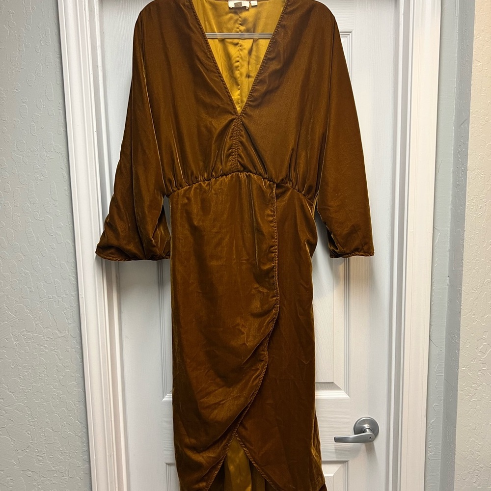 Elegant Brown Wrap Dress